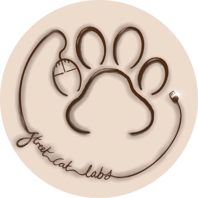 Street Cat Labs logo: a paw print drawn from a computer mouse cable